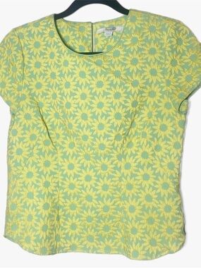 Boden sunburst textured floral bright summer top size 6